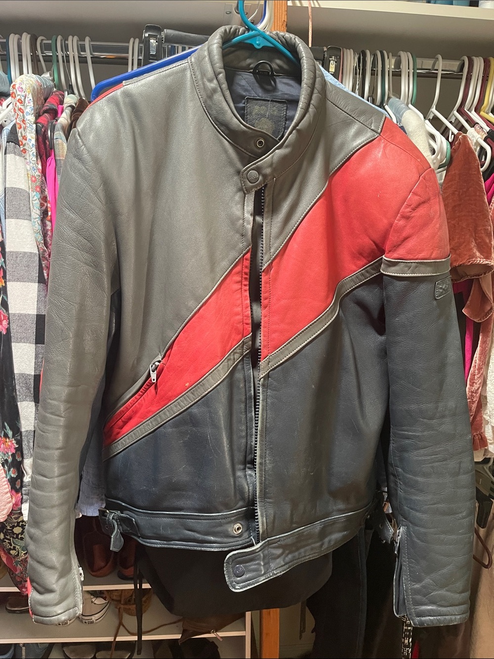 Leather vintage motorcycle jacket